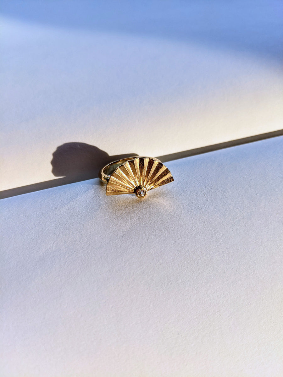 Mini Gold Ohgi Diamond Ring – MIMIDALE DESIGNS