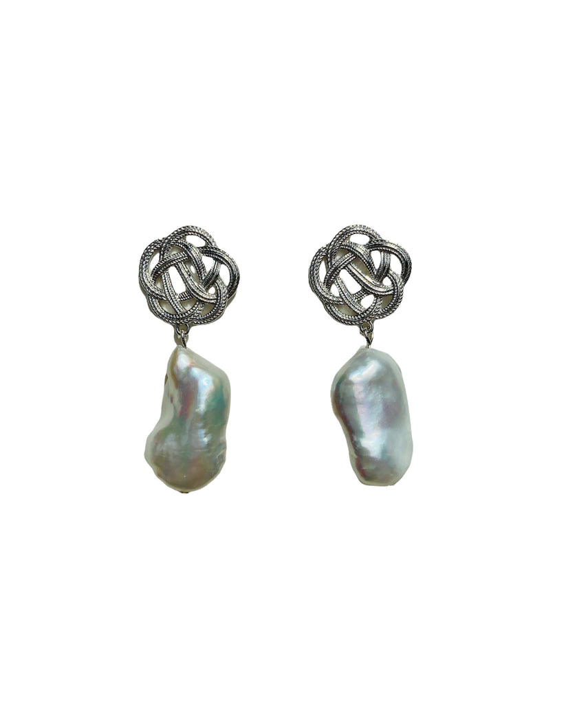 Ume Earrings with Biwa shaped pearls
