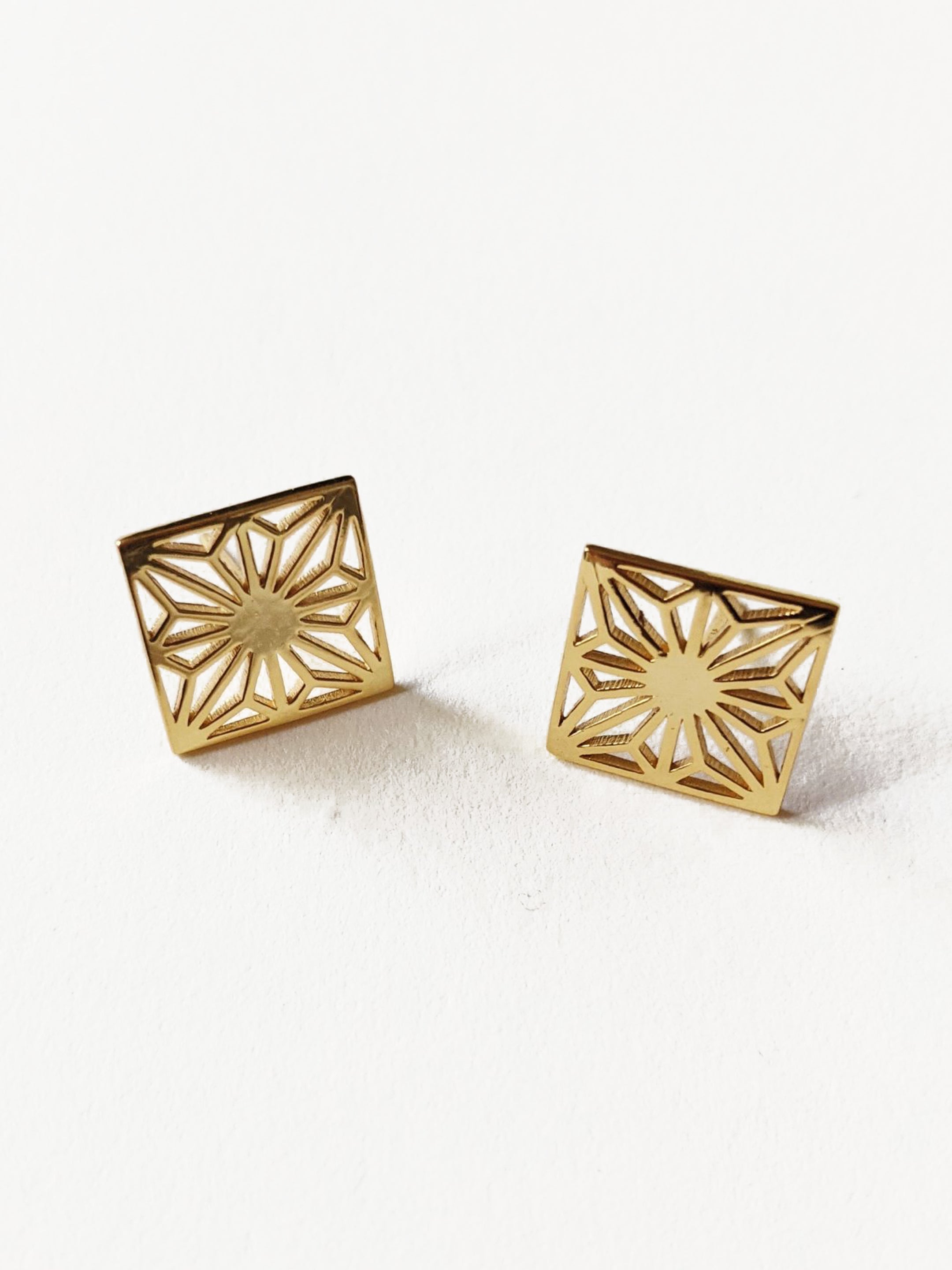 Buy 1 Gram Gold Jewellery Flower Design Stone Stud Earrings
