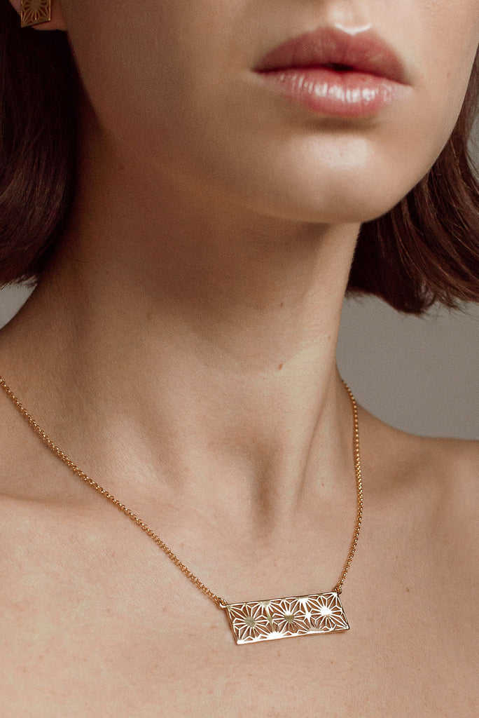 Asa Rectangle Gold Necklace