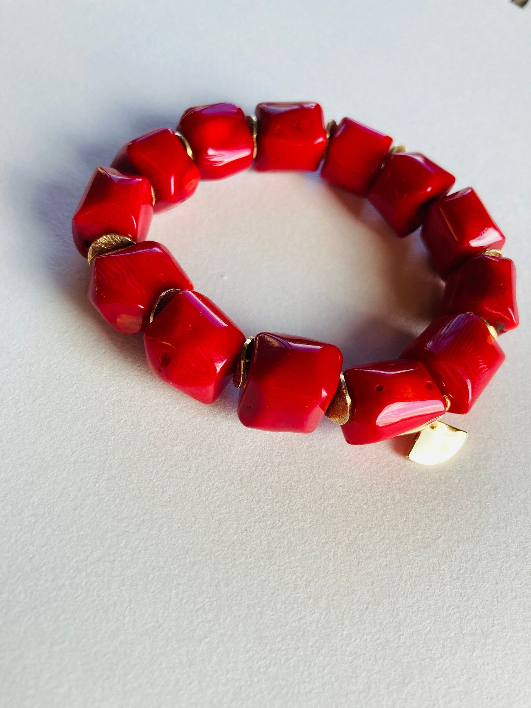 Italian Natural Red Coral Bracelet Handmade in Nepal in 18k Gold with  Certificate - Shop Nellie Bracelets - Pinkoi