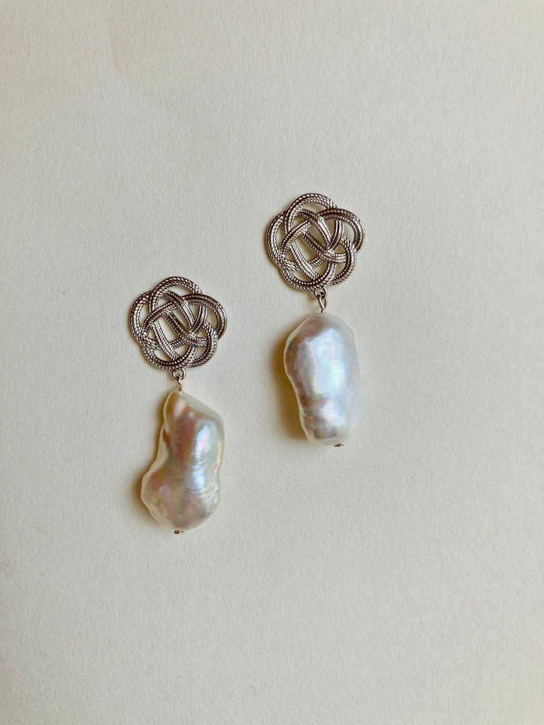 Ume Earrings with Biwa shaped pearls